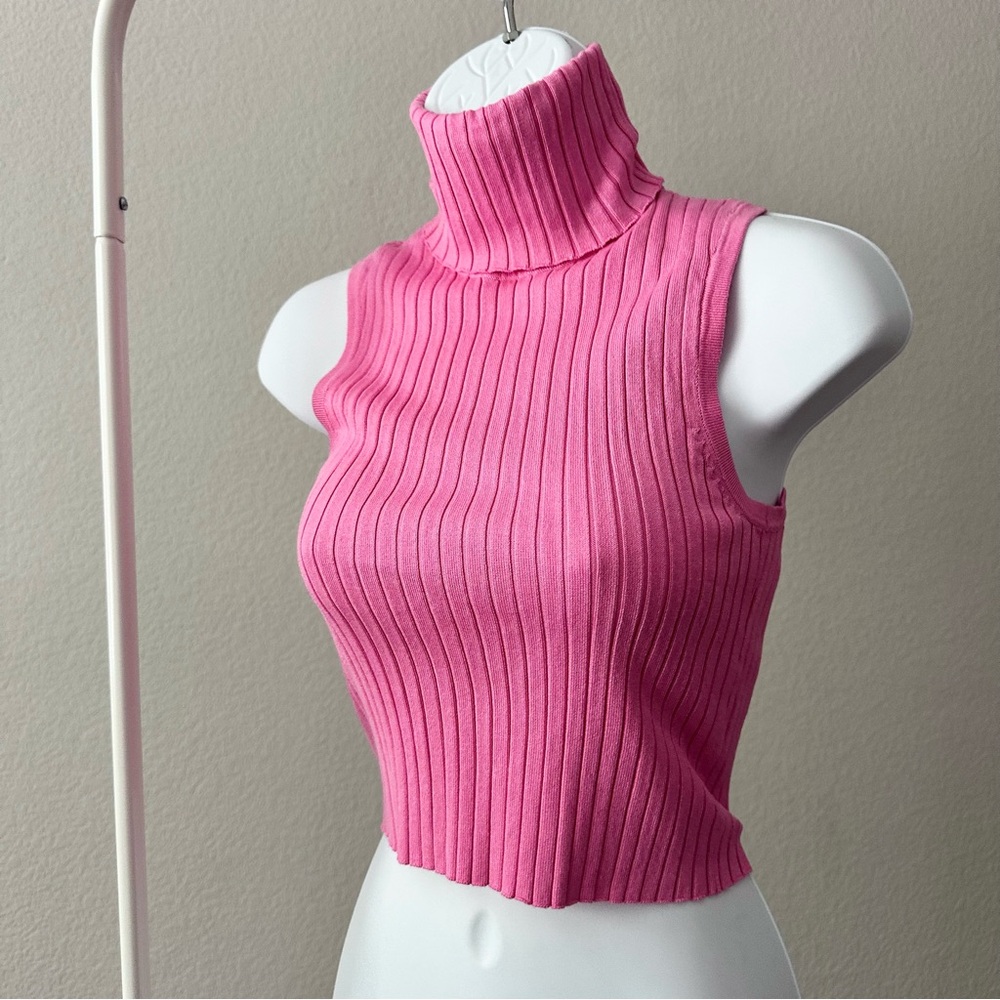 ZARA Ribbed Sleeveless Turtleneck Top - Picture 5 of 8
